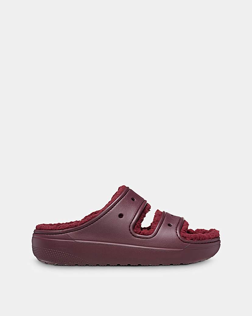 Crocs Fleece Lined Two Strap Slider - Cherry
