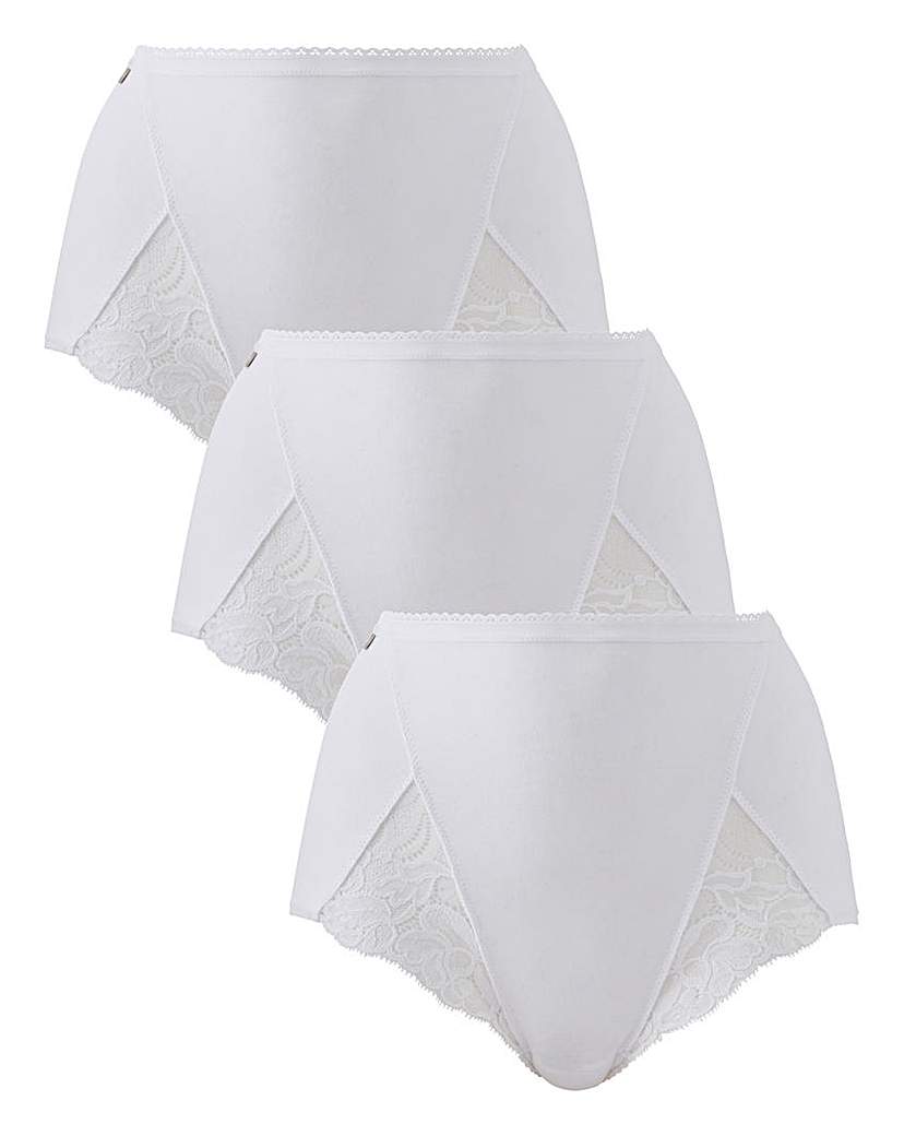 Image of Playtex Cotton & Lace 3Pack Maxi Briefs