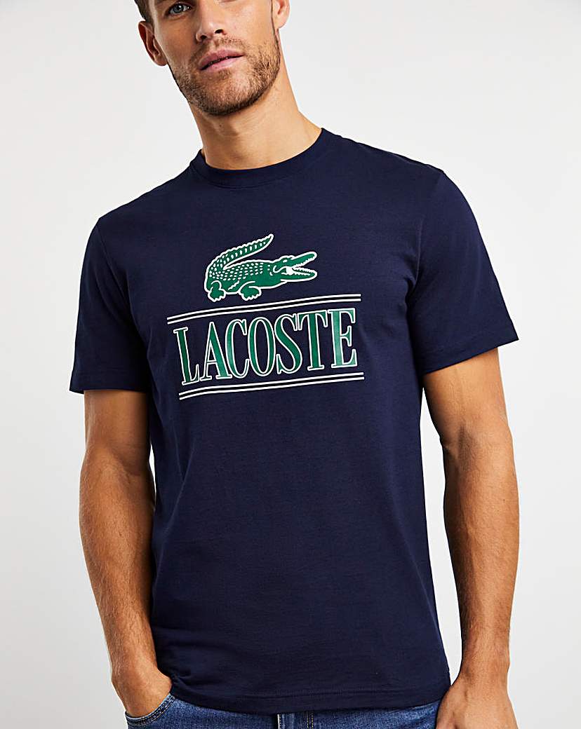 lacoste navy short sleeve logo t-shirt