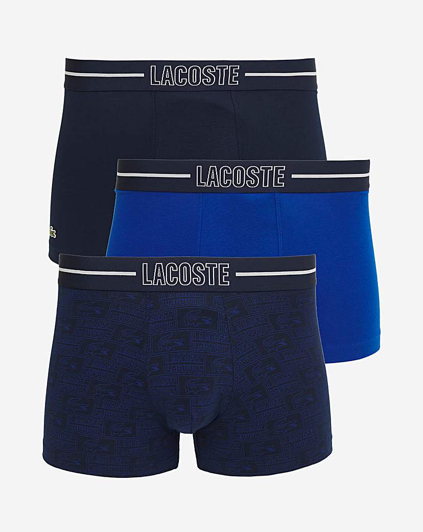 lacoste 3 pack printed trunks