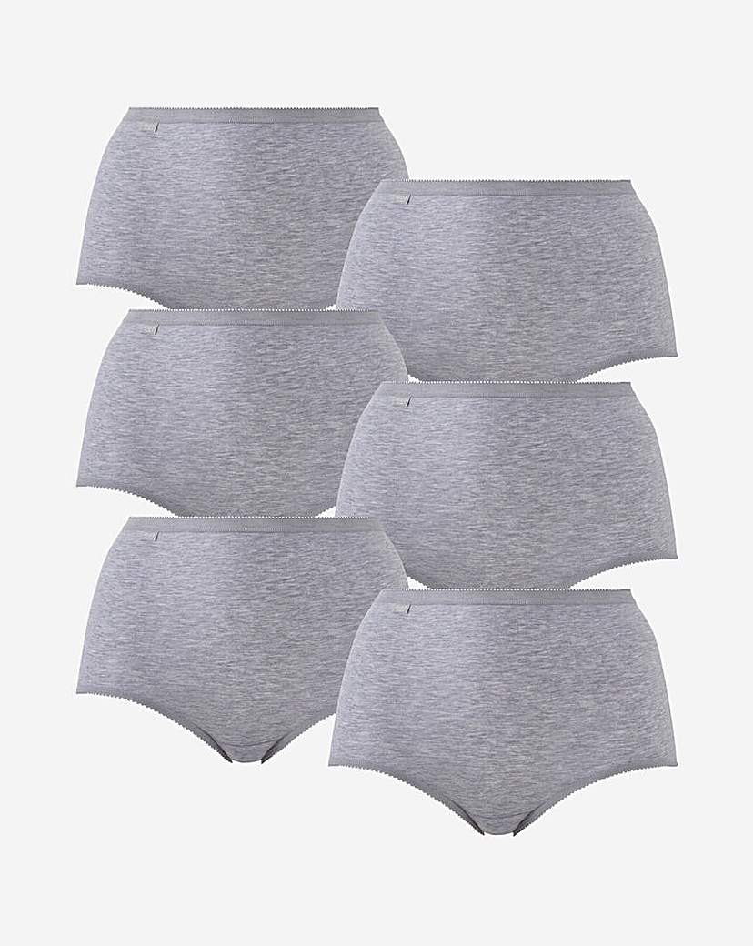 Sloggi 6Pk Basic Maxi Knicker Grey Mix
