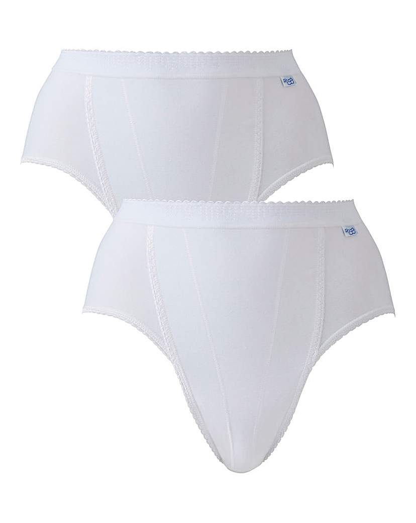 Image of Sloggi 2Pack White Tai Control Briefs