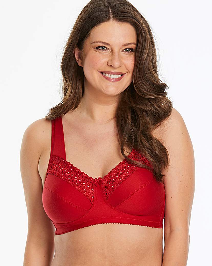 Image of Miss Mary Broderie Anglais Red Bra