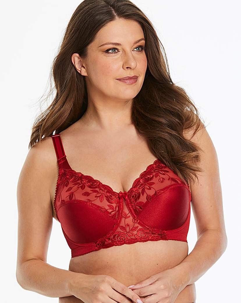 Image of Miss Mary Rose Embroidered Red Bra