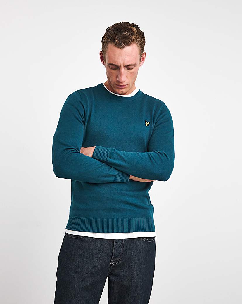 Lyle & Scott Blue Cotton Merino Jumper