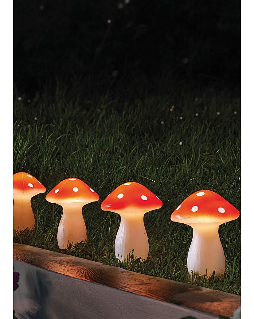 Fairy Mushroom Stake Lights - Set of 4