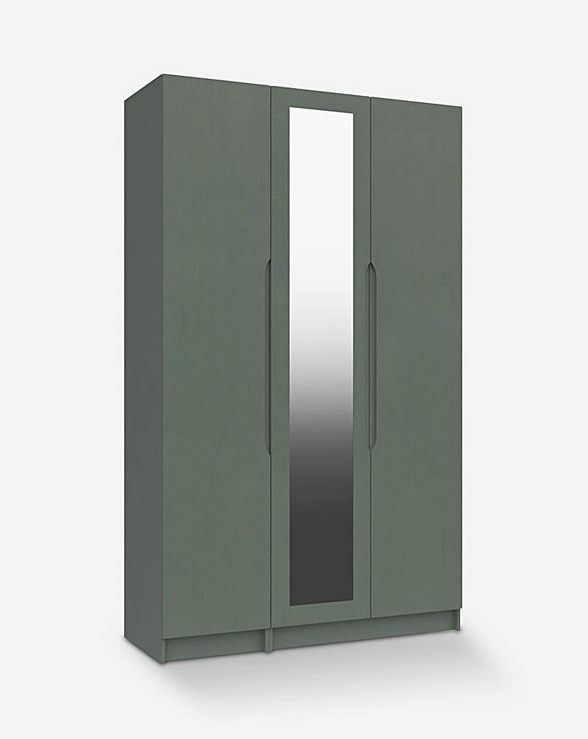 Sorrento Matte 3 Door Mirrored Wardrobe