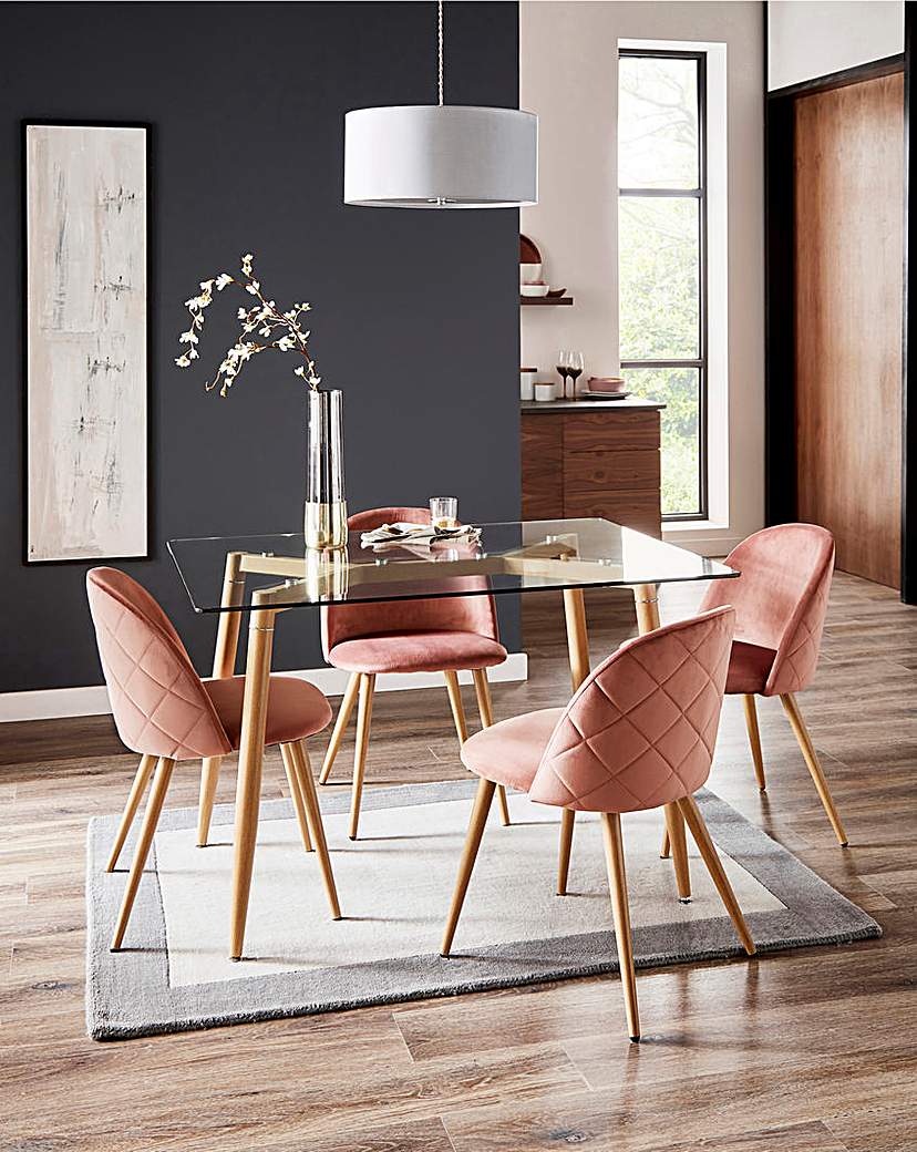 Klara Velvet Pair of Dining Chairs