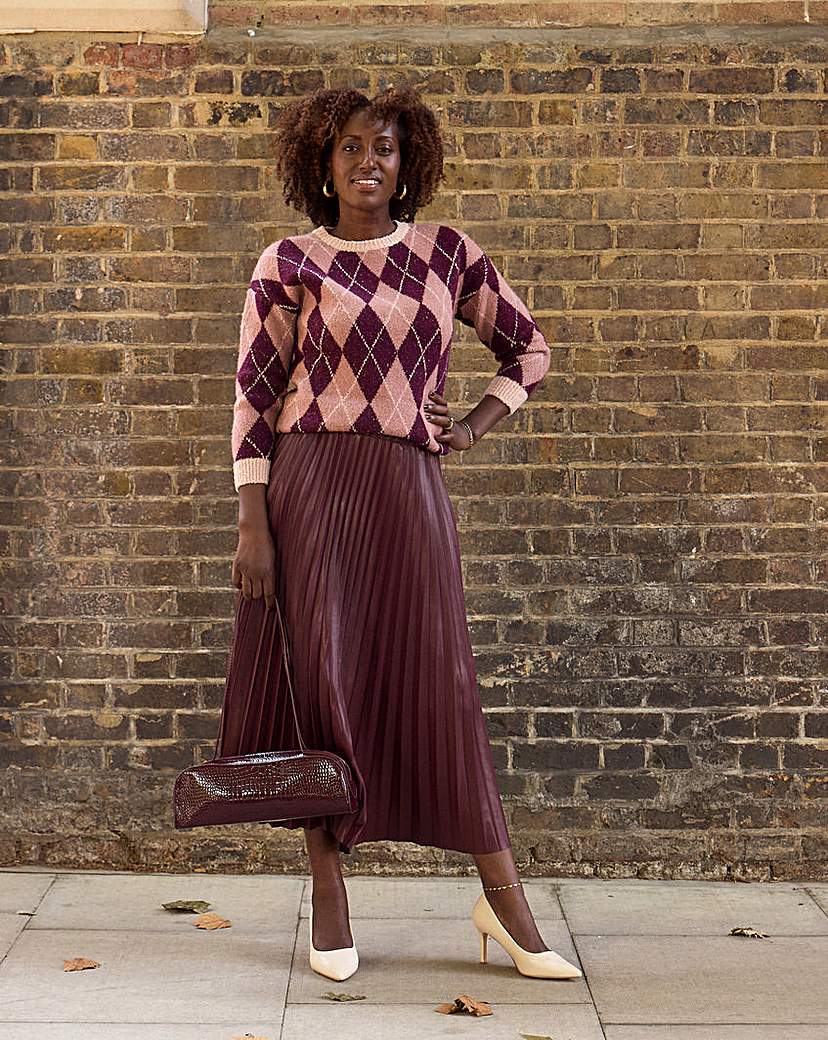 New In - PU Pleated Midi Skirt