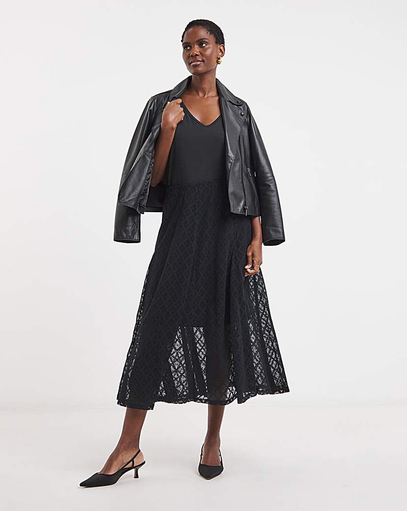 New In - Lace Godet Skirt