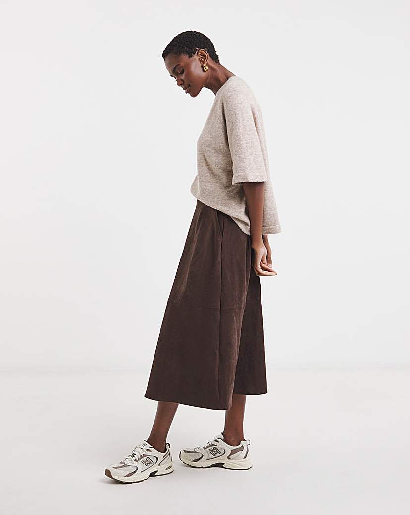 New In - Suedette Midi Circle Skirt