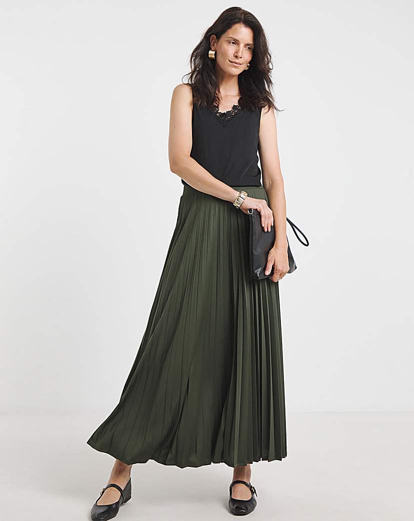 Pleated Jersey Skirt