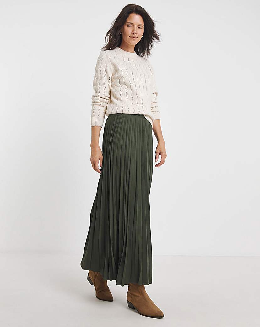 Pleated Jersey Skirt