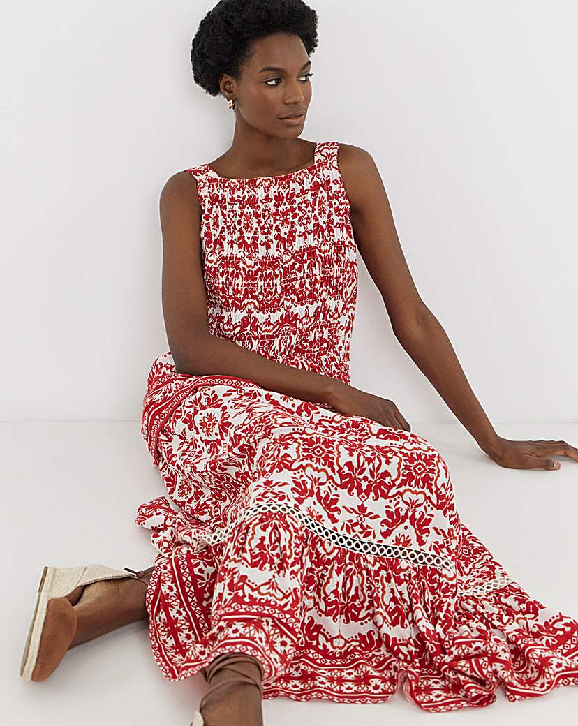 New In - Border Print Maxi Skirt