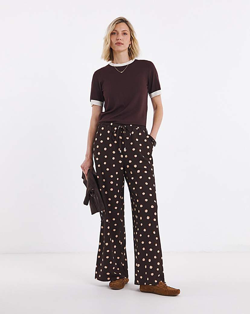 Choc Spot Textured Jersey Trouser