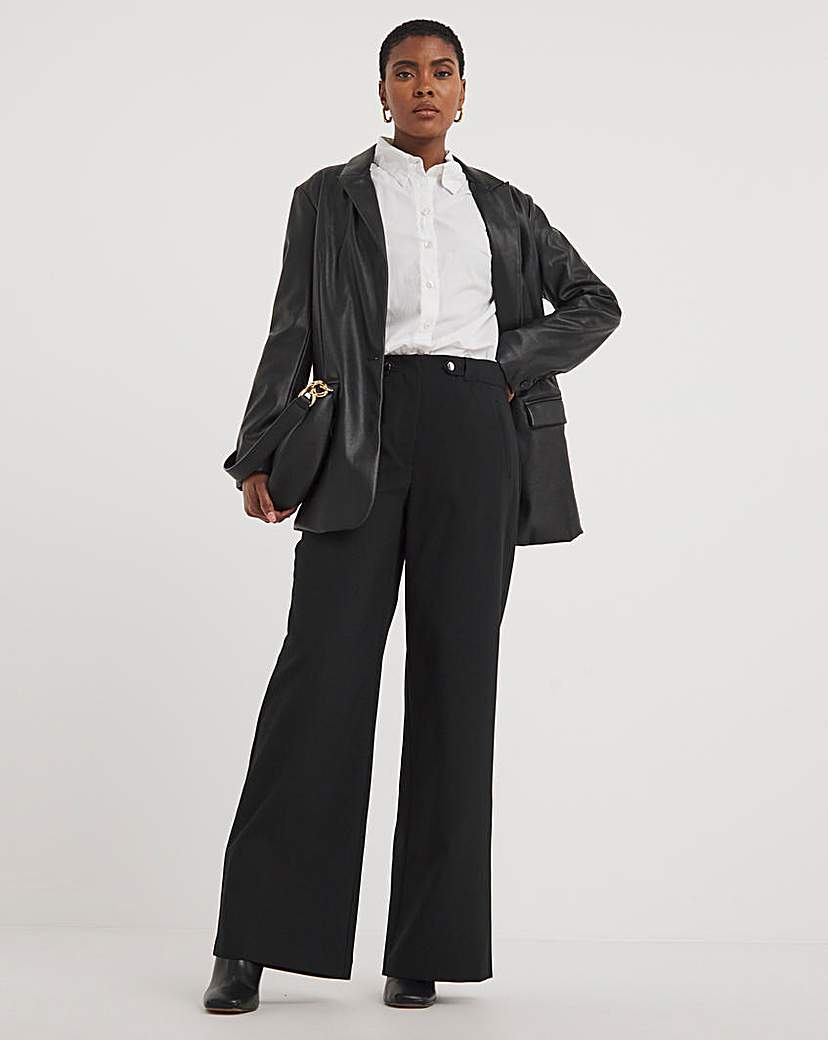 Adjustable Waist Wide Leg Trouser