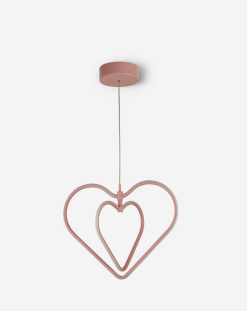 Blush Double Heart LED Pendant