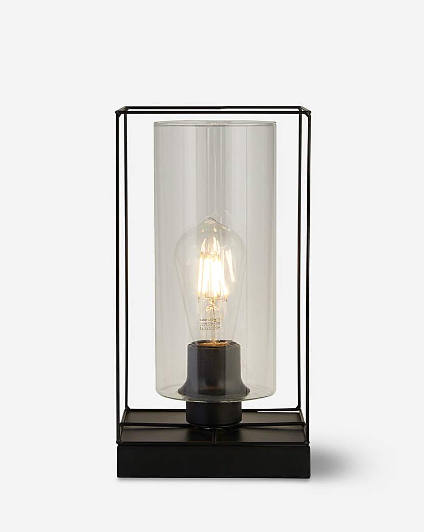 Black Frame & Clear Inner Glass Lamp