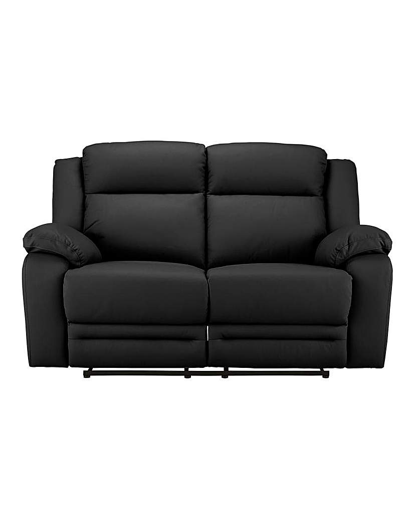 Croft Leather Recliner 2 Seater Sofa - Black