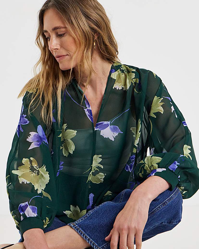 Floral Print Georgette Blouse