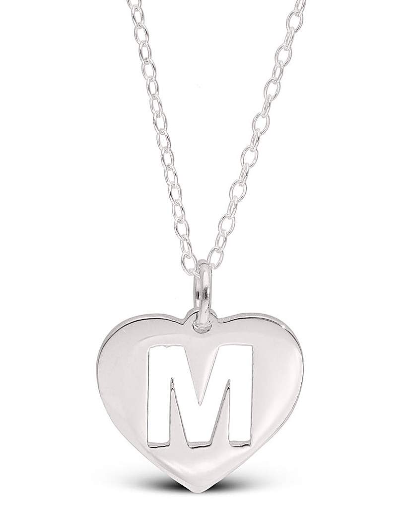 Sterling Silver Initial Heart Pendant