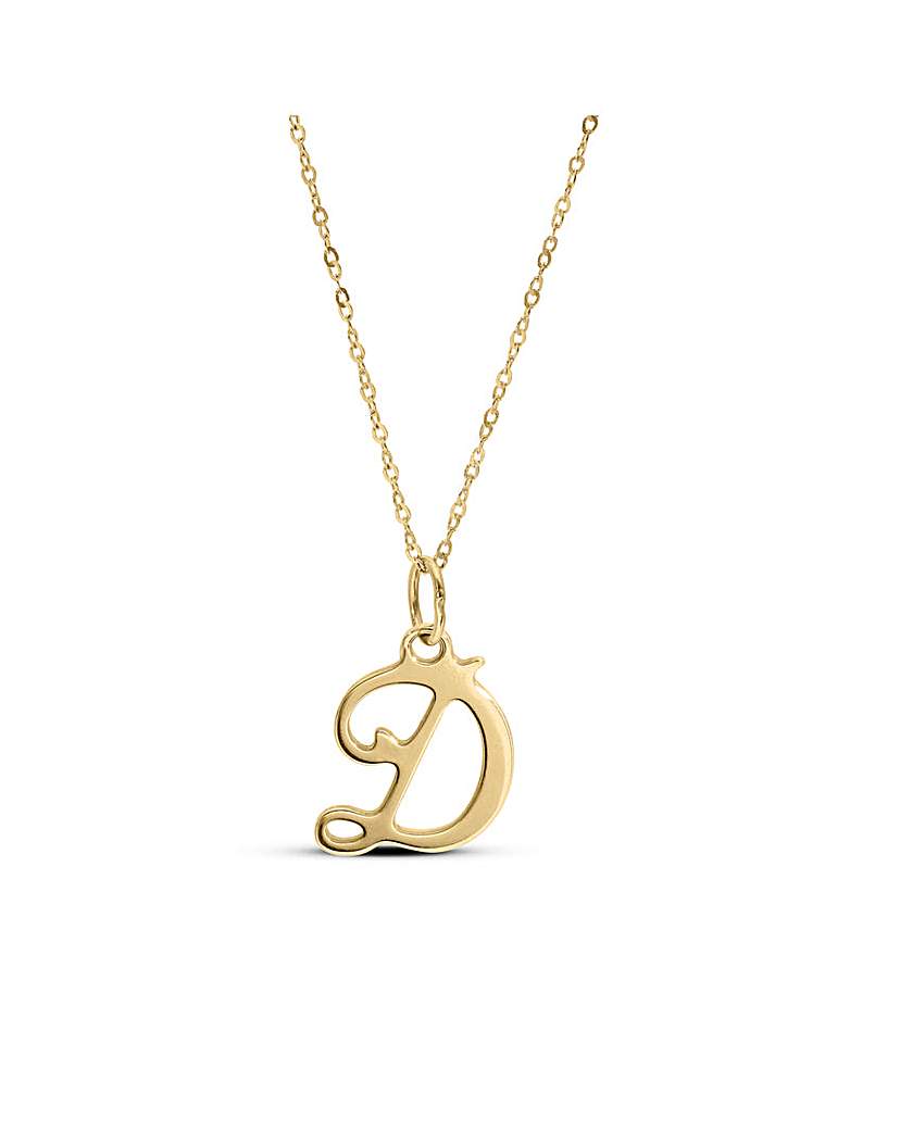 New In - 9ct Gold CZ initial necklace