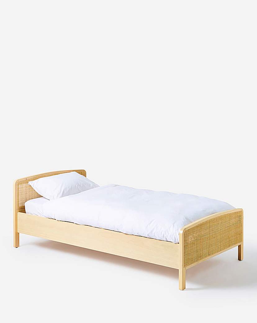 Image of Noah Rattan Kids Bed with Mattress