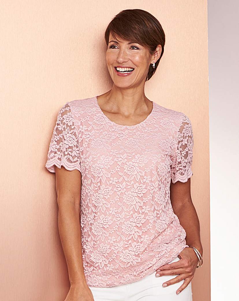 Image of Lace Top with Bubble Hem