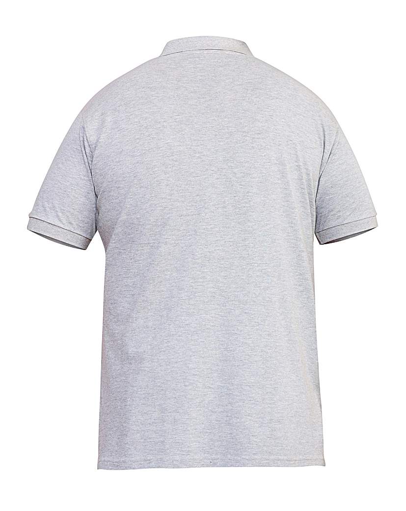 D555 Grant Grey Pique Polo Shirt