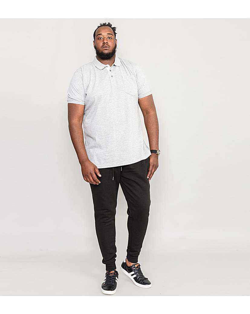 D555 Grant Grey Pique Polo Shirt