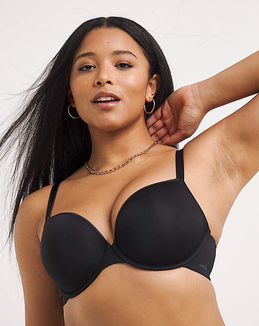 Porcelain Elan Moulded Plunge Bra Black - Black