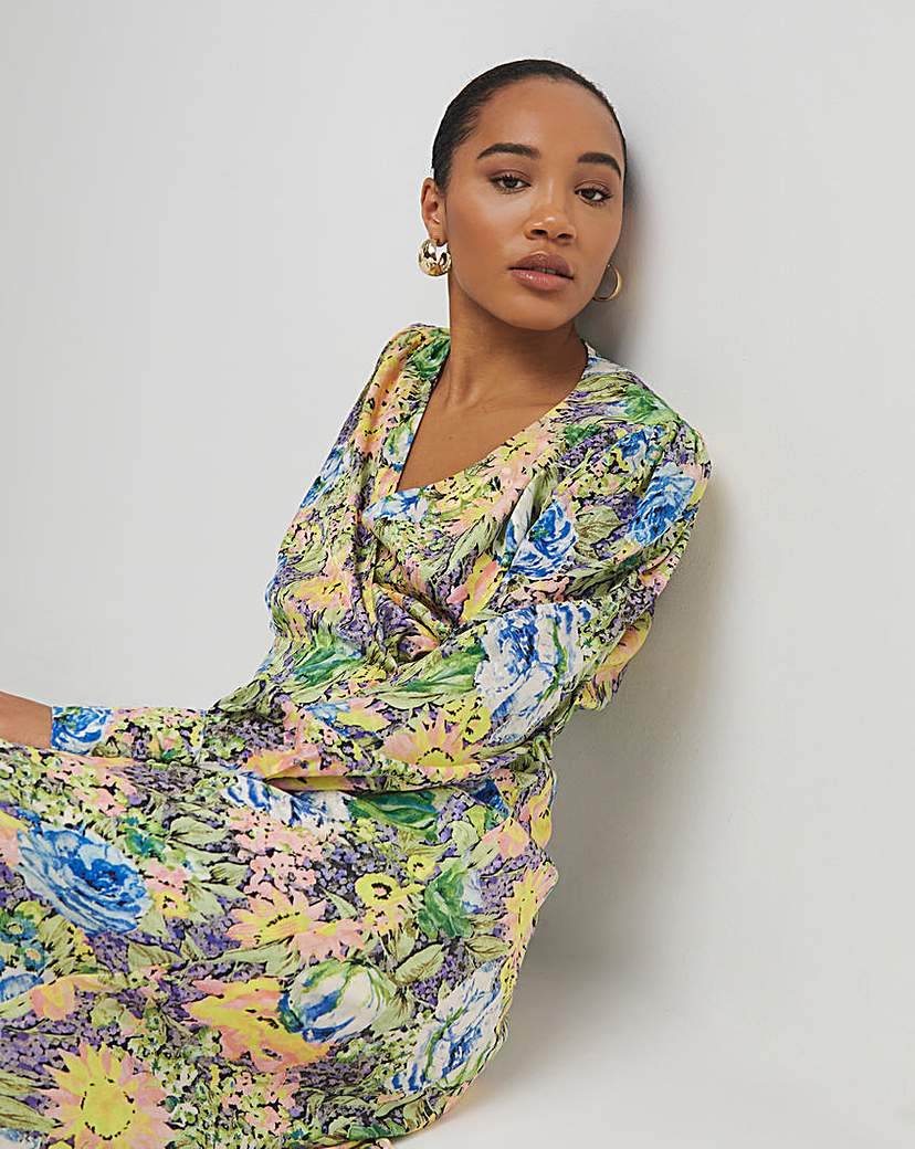 Hope & Ivy Katie Floral Midi Dress