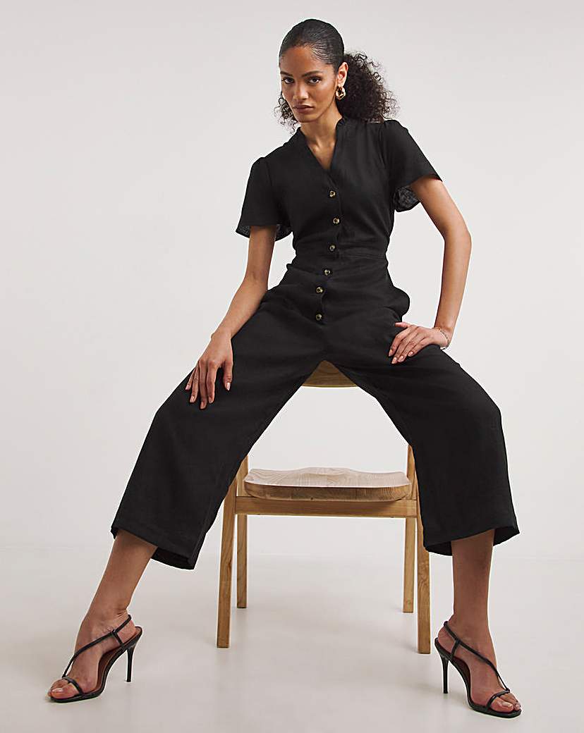 Whistles Linen Collar Jumpsuit