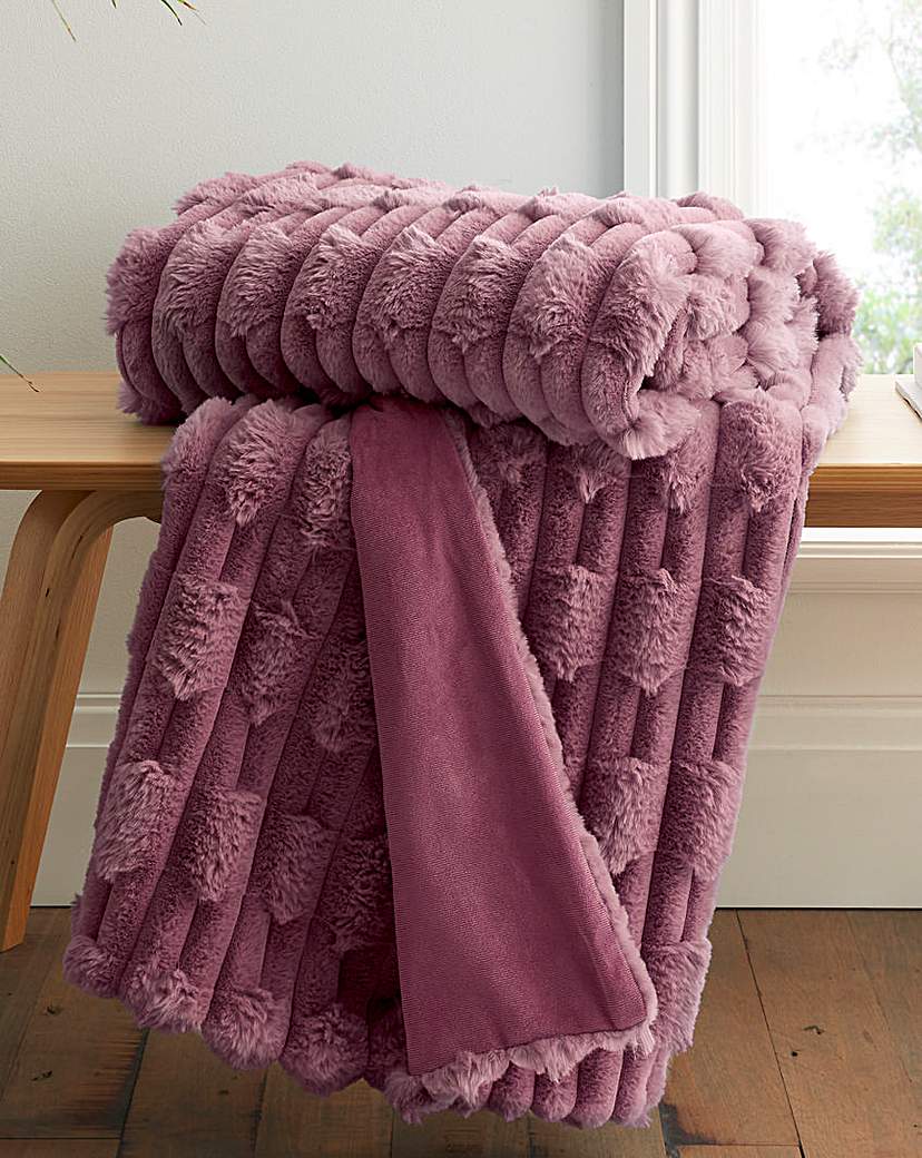 New In - Bianca Carved Faux Fur Throw