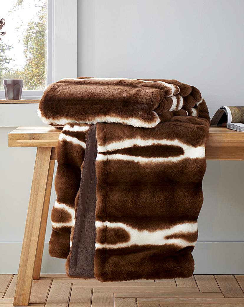 New In - Catherine Lansfield Flint Faux Fur Throw