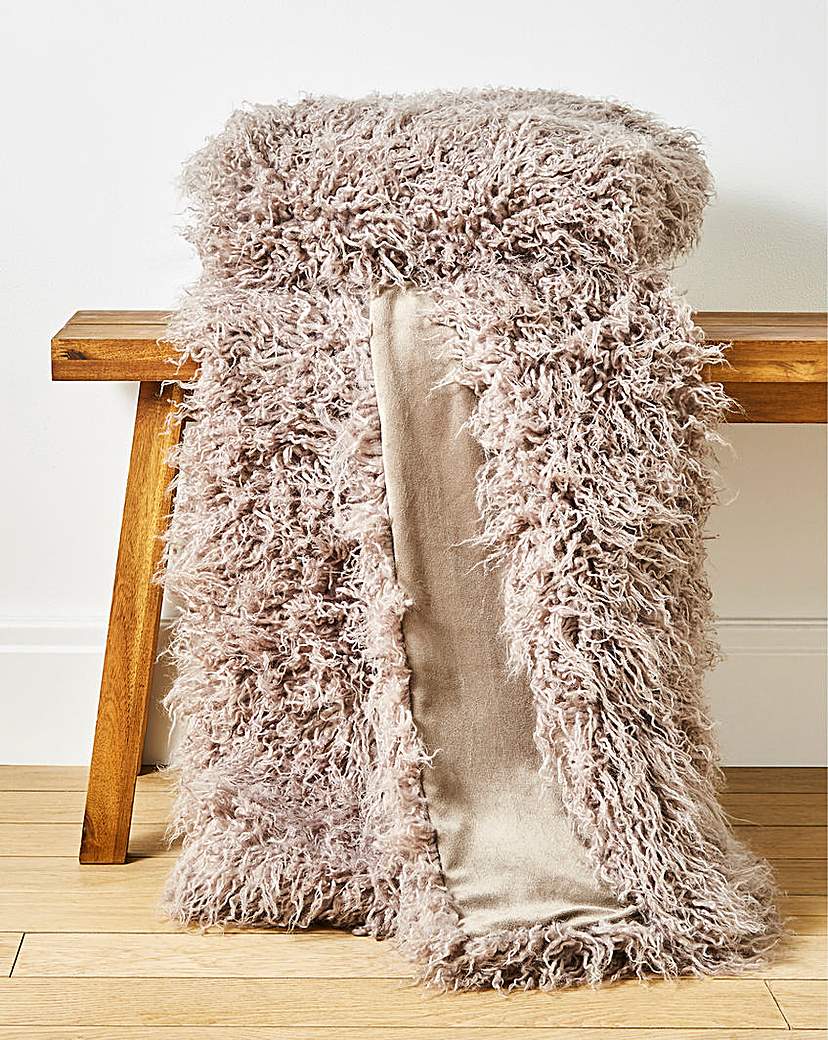 New In - Mongolian Faux Fur Throw - Mink