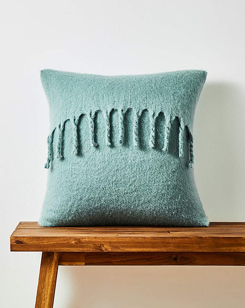 Faux Mohair Fringed Cushion Green Green JD …