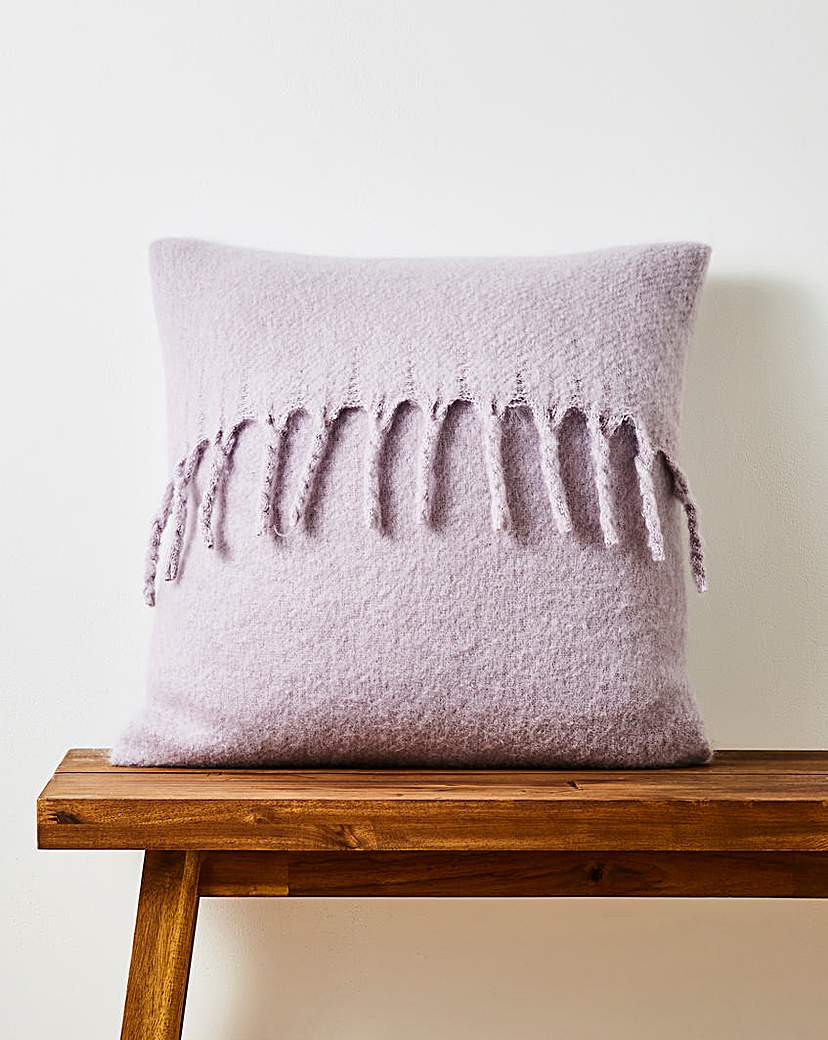 Faux Mohair Fringed Cushion Lilac Lilac JD …