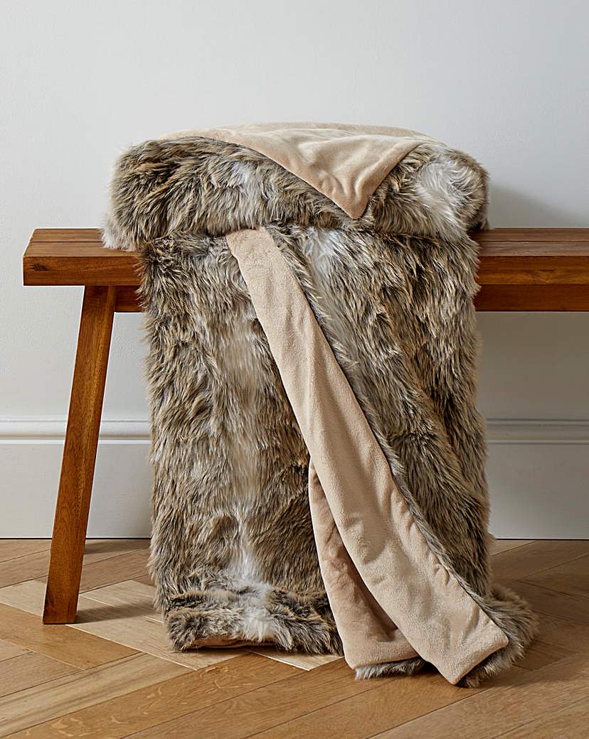New In - Faux Fur Striped Animal Throw