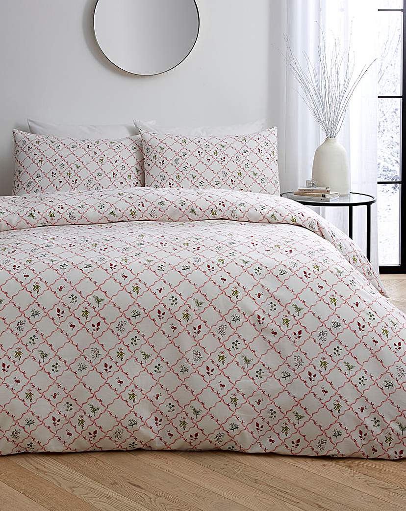 Mallory Bow Trellis Duvet Cover Set WhitePink …