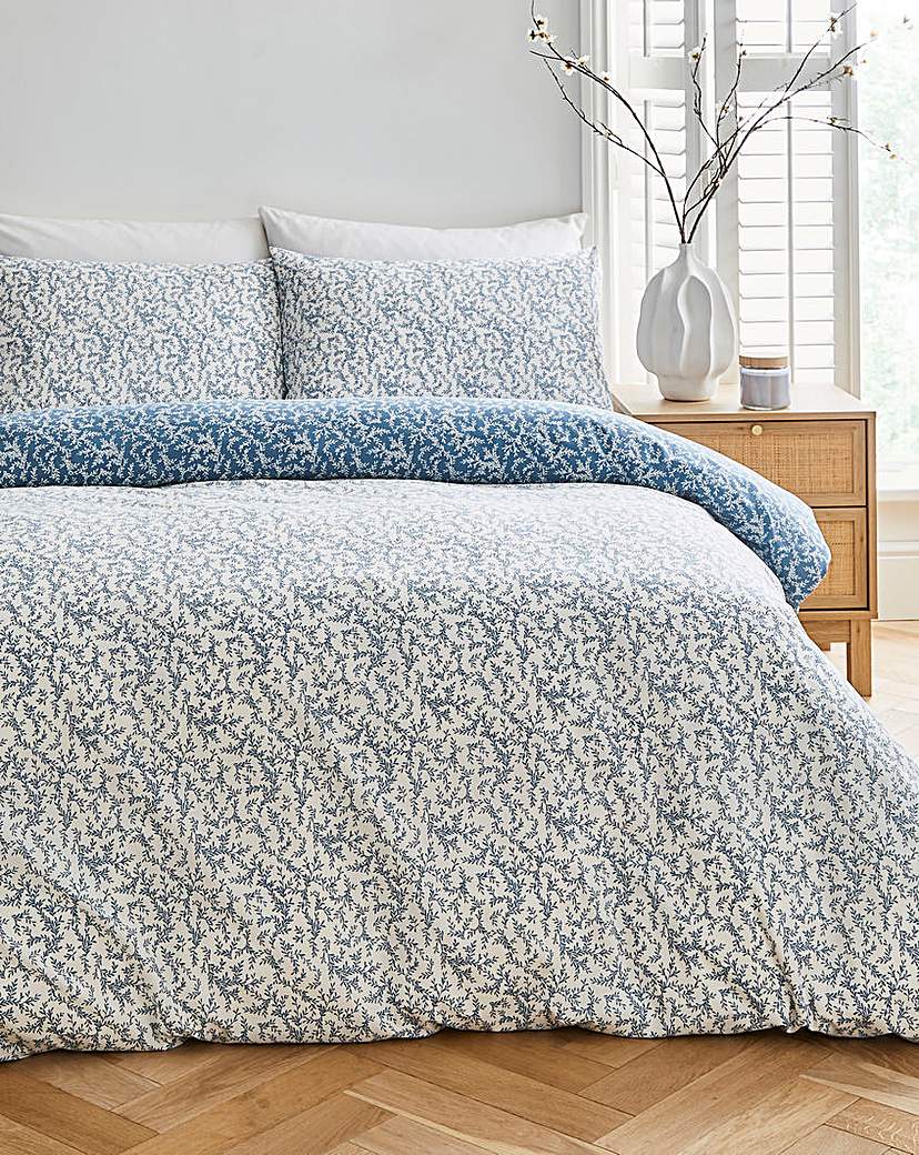 Peyton Mini Blue Leaf Duvet Cover Set …