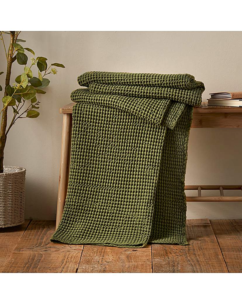 Pineapple Elephant Waffle Cotton Throw Olive Pineapple …