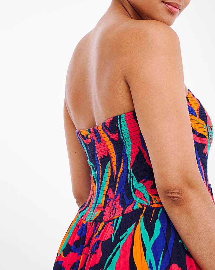 Crinkle Bandeau Beach Dress