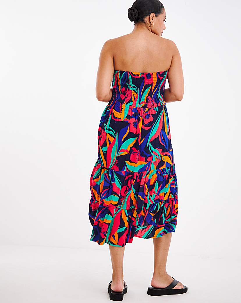 Crinkle Bandeau Beach Dress