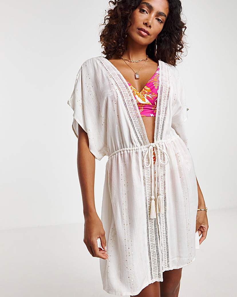 Lurex Open Beach Kaftan