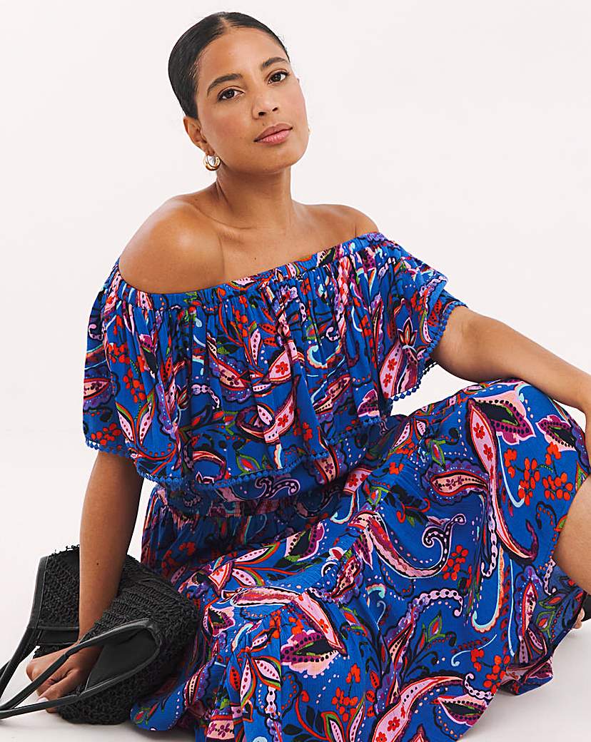Maxi Bardot Beach Dress