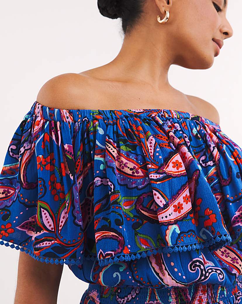 Maxi Bardot Beach Dress