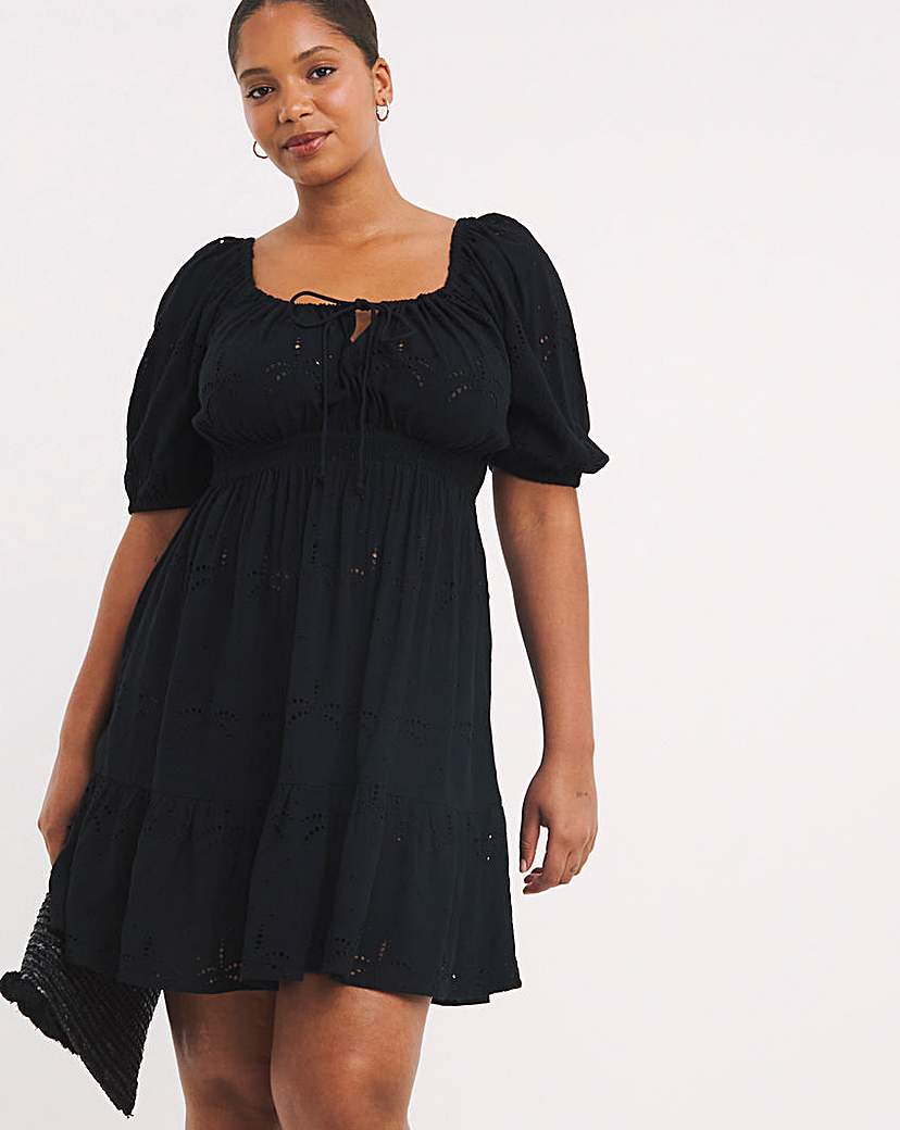 Broderie Mini Beach Dress