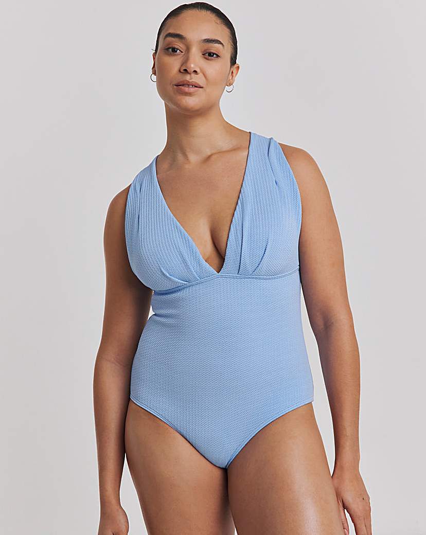 Textured Cross Back Swimsuit