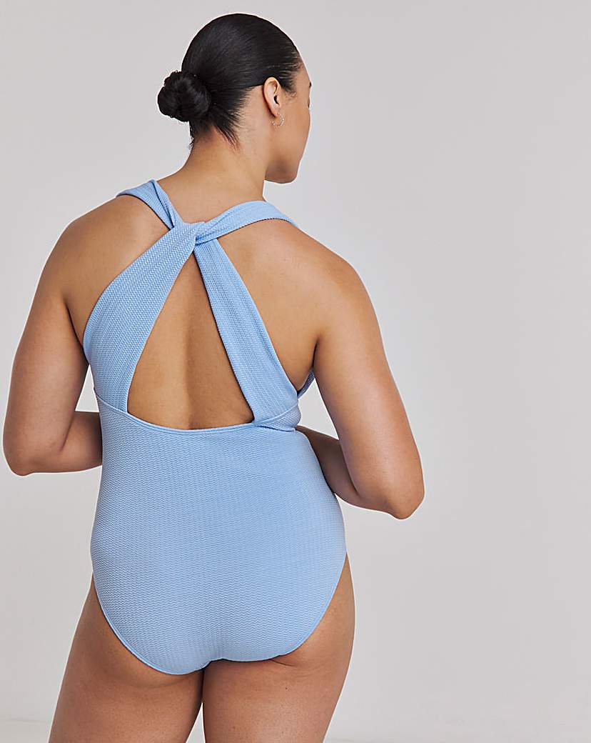 Textured Cross Back Swimsuit